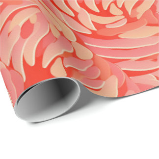 Perzik Fuzz Abstract Botanisch Fruitig Patroon 14 Cadeaupapier