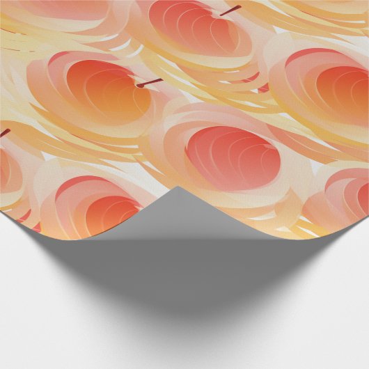 Perzik Fuzz Abstract Botanisch Fruitig Patroon 15 Cadeaupapier (Hoek)