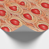 Perzik Fuzz Abstract Botanisch Fruitig Patroon 16 Cadeaupapier (Hoek)