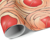 Perzik Fuzz Abstract Botanisch Fruitig Patroon 16 Cadeaupapier (Rol Hoek)