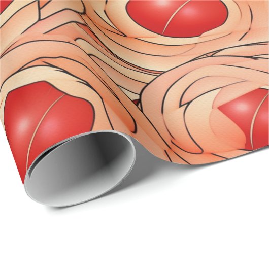 Perzik Fuzz Abstract Botanisch Fruitig Patroon 16 Cadeaupapier (Rol Hoek)