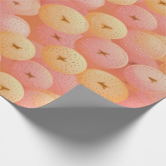 Perzik Fuzz Abstract Botanisch Fruitig Patroon 17 Cadeaupapier (Hoek)