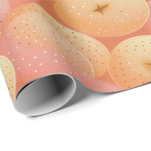 Perzik Fuzz Abstract Botanisch Fruitig Patroon 17 Cadeaupapier (Rol Hoek)