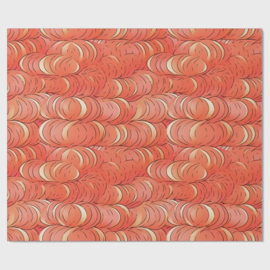 Perzik Fuzz Abstract Botanisch Fruitig Patroon 1 Cadeaupapier (Vlak)