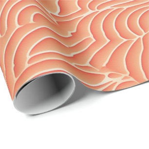Perzik Fuzz Abstract Botanisch Fruitig Patroon 20 Cadeaupapier