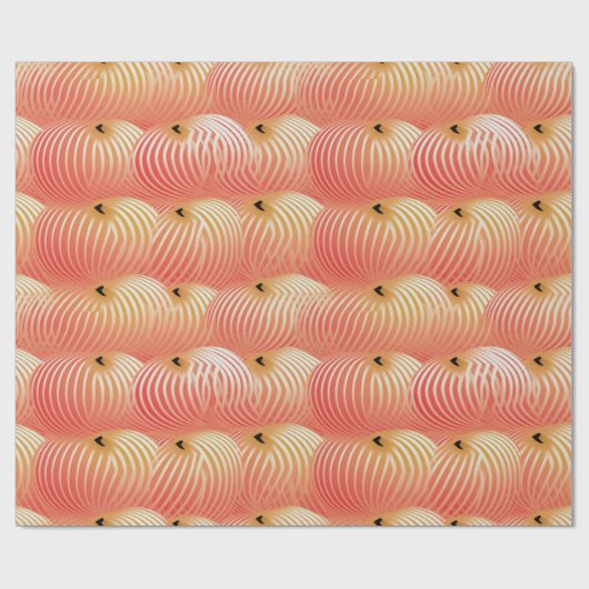 Perzik Fuzz Abstract Botanisch Fruitig Patroon 2 Cadeaupapier (Vlak)