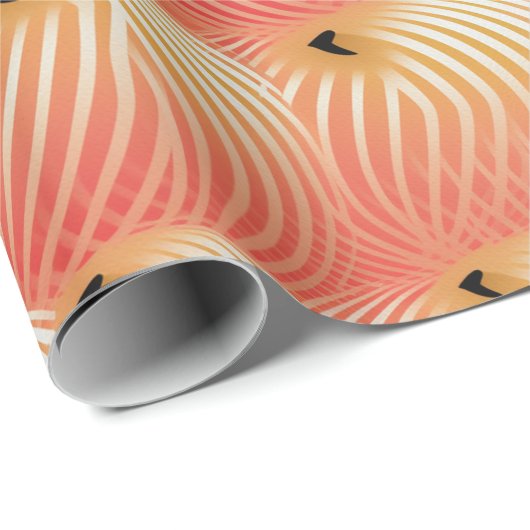 Perzik Fuzz Abstract Botanisch Fruitig Patroon 2 Cadeaupapier (Rol Hoek)