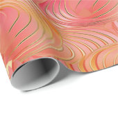 Perzik Fuzz Abstract Botanisch Fruitig Patroon 3 Cadeaupapier (Rol Hoek)