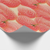 Perzik Fuzz Abstract Botanisch Fruitig Patroon 4 Cadeaupapier (Hoek)