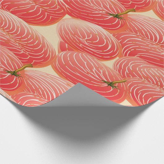 Perzik Fuzz Abstract Botanisch Fruitig Patroon 4 Cadeaupapier (Hoek)