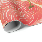 Perzik Fuzz Abstract Botanisch Fruitig Patroon 4 Cadeaupapier (Rol Hoek)