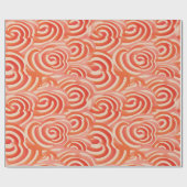 Perzik Fuzz Abstract Botanisch Fruitig Patroon 5 Cadeaupapier (Vlak)