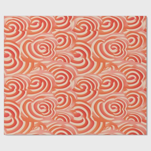 Perzik Fuzz Abstract Botanisch Fruitig Patroon 5 Cadeaupapier (Vlak)