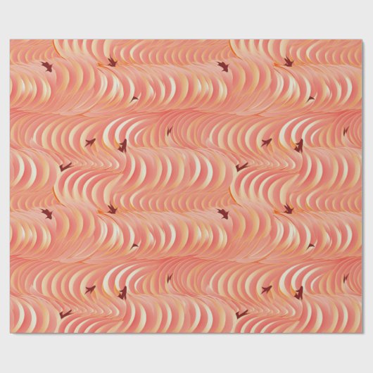 Perzik Fuzz Abstract Botanisch Fruitig Patroon 6 Cadeaupapier (Vlak)