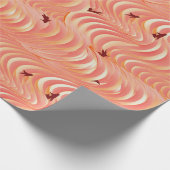 Perzik Fuzz Abstract Botanisch Fruitig Patroon 6 Cadeaupapier (Hoek)