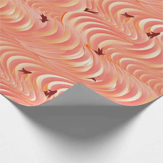 Perzik Fuzz Abstract Botanisch Fruitig Patroon 6 Cadeaupapier (Hoek)