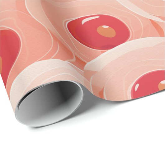 Perzik Fuzz Abstract Botanisch Fruitig Patroon 7 Cadeaupapier (Rol Hoek)