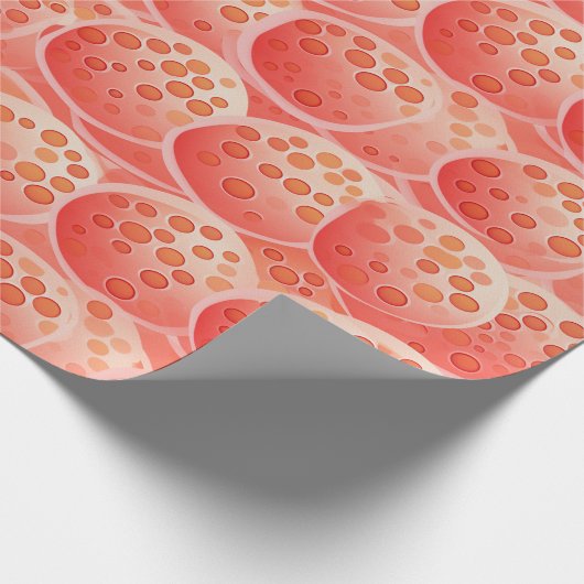 Perzik Fuzz Abstract Botanisch Fruitig Patroon 8 Cadeaupapier (Hoek)