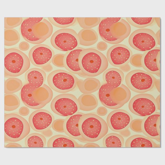 Perzik Fuzz Abstract Botanisch Fruitig Patroon 9 Cadeaupapier (Vlak)