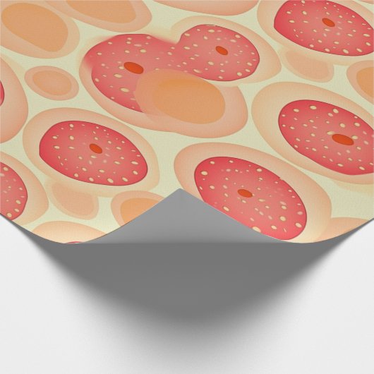 Perzik Fuzz Abstract Botanisch Fruitig Patroon 9 Cadeaupapier (Hoek)