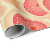 Perzik Fuzz Abstract Botanisch Fruitig Patroon 9 Cadeaupapier (Rol Hoek)