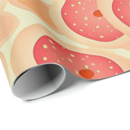 Perzik Fuzz Abstract Botanisch Fruitig Patroon 9 Cadeaupapier