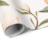 Perzik Fuzz Baby Shower Cadeaupapier (Rol Hoek)