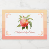 Perzik Fuzz Baby Shower Sparkling Wijnetiket (Enkel label)