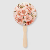 Perzik Fuzz Bloemen Bruiloft Handwaaier (Achterkant)