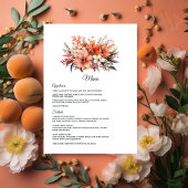 Perzik Fuzz Bloemen Bruiloft Menu