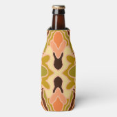 Perzik Fuzz Boho Shabby Chic Geometrische Abstract Flesjeskoeler (Fles Voorkant)