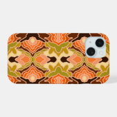 Perzik Fuzz Boho Shabby Chic Geometrische Abstract iPhone 15 Case (Achterkant horizontaal)