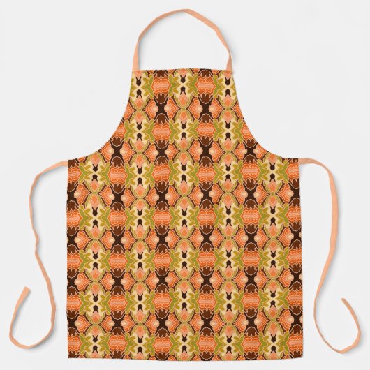Perzik Fuzz Boho Shabby Chic Geometrische Abstract Schort (Voorkant)