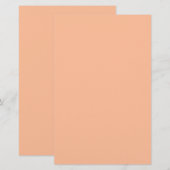 Perzik Fuzz Effen Kleur Briefpapier (Voorkant / Achterkant)