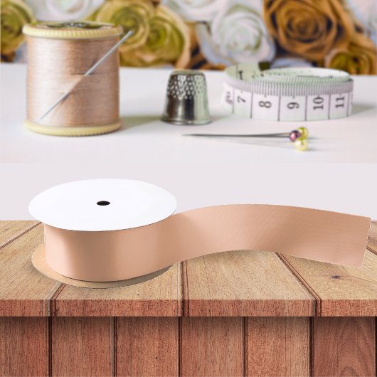 Perzik Fuzz Effen Kleur Eenvoudig Minimalistisch Satijnen Lint