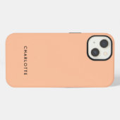 Perzik Fuzz Effen Kleur Naam iPhone Hoesje (Achterkant horizontaal)