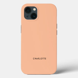 Perzik Fuzz Effen Kleur Naam iPhone 13 Hoesje