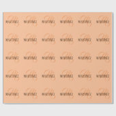 Perzik Fuzz Elegante Gepersonaliseerde Naam Cadeaupapier (Vlak)