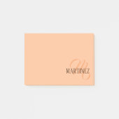 Perzik Fuzz Elegante Gepersonaliseerde Naam Post-it® Notes (Voorkant)
