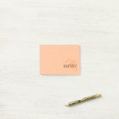 Perzik Fuzz Elegante Gepersonaliseerde Naam Post-it® Notes (Op bureau)