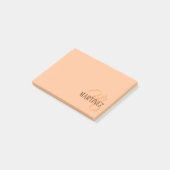 Perzik Fuzz Elegante Gepersonaliseerde Naam Post-it® Notes (Schuin)