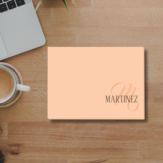 Perzik Fuzz Elegante Gepersonaliseerde Naam Post-it® Notes