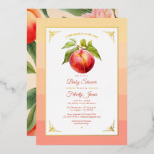 Perzik Fuzz en Goud Folie Baby Shower