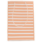 Perzik fuzz en witte strepen medium cadeauzakje (Voorkant)