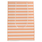 Perzik fuzz en witte strepen medium cadeauzakje (Achterkant)