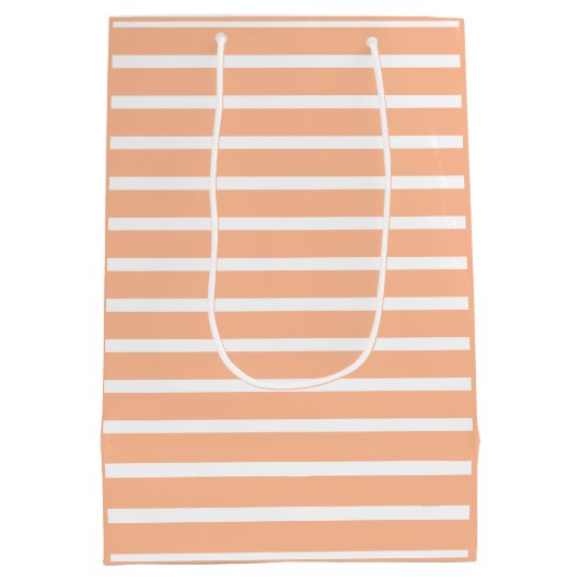 Perzik fuzz en witte strepen medium cadeauzakje (Achterkant)