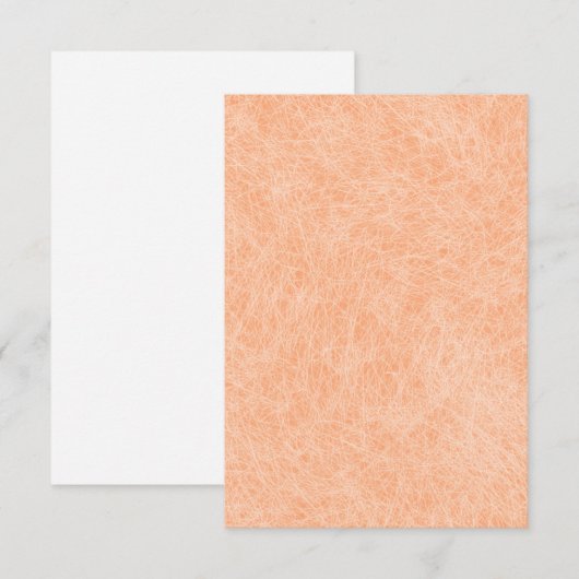 Perzik Fuzz Faux Leder Notitiekaartje (Voorkant / Achterkant)