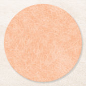 Perzik Fuzz Faux Leder Ronde Kartonnen Onderzetter (Voorkant)