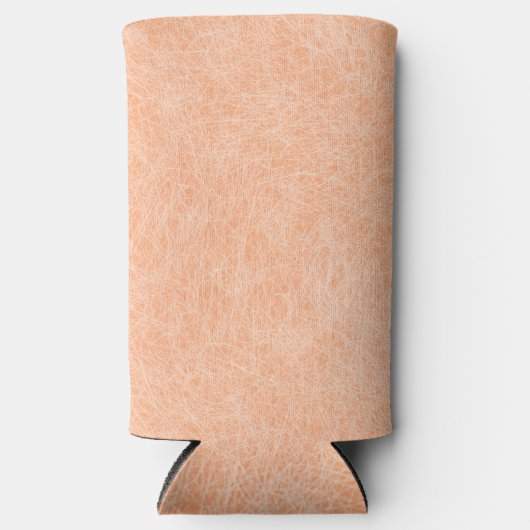 Perzik Fuzz Faux Leder Seltzer Blikjeskoeler (Voorkant)