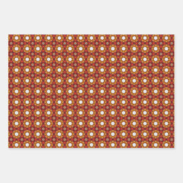 Perzik Fuzz geometrisch patroon set I Inpakpapier Vel